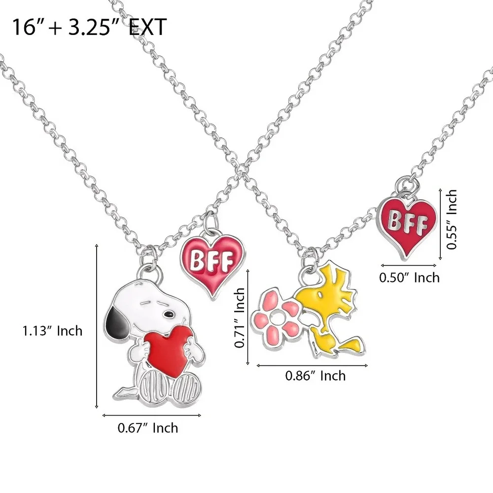 Peanuts Snoopy Woodstock BFF Friendship Necklace Bracelet Jewelry Lot New